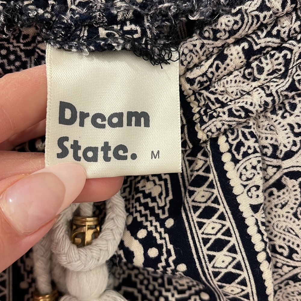 Black / White Boho Pants Medium - Picture 3 of 4